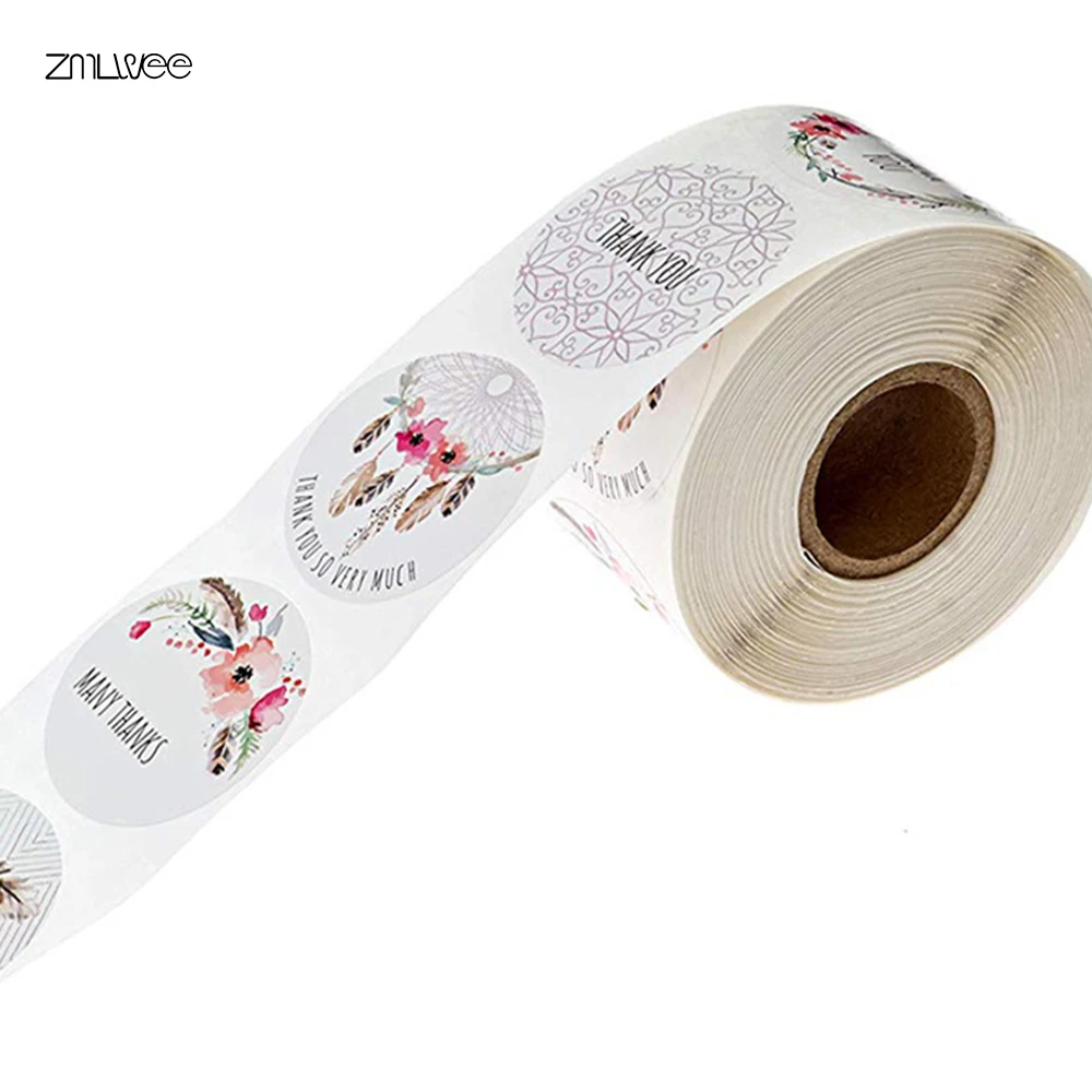 

Thank You Sticker for Wedding Floral Sticker Gift Packaging Seal Label Scrapbooking Festival Birthday Party Korean Stickers Cute