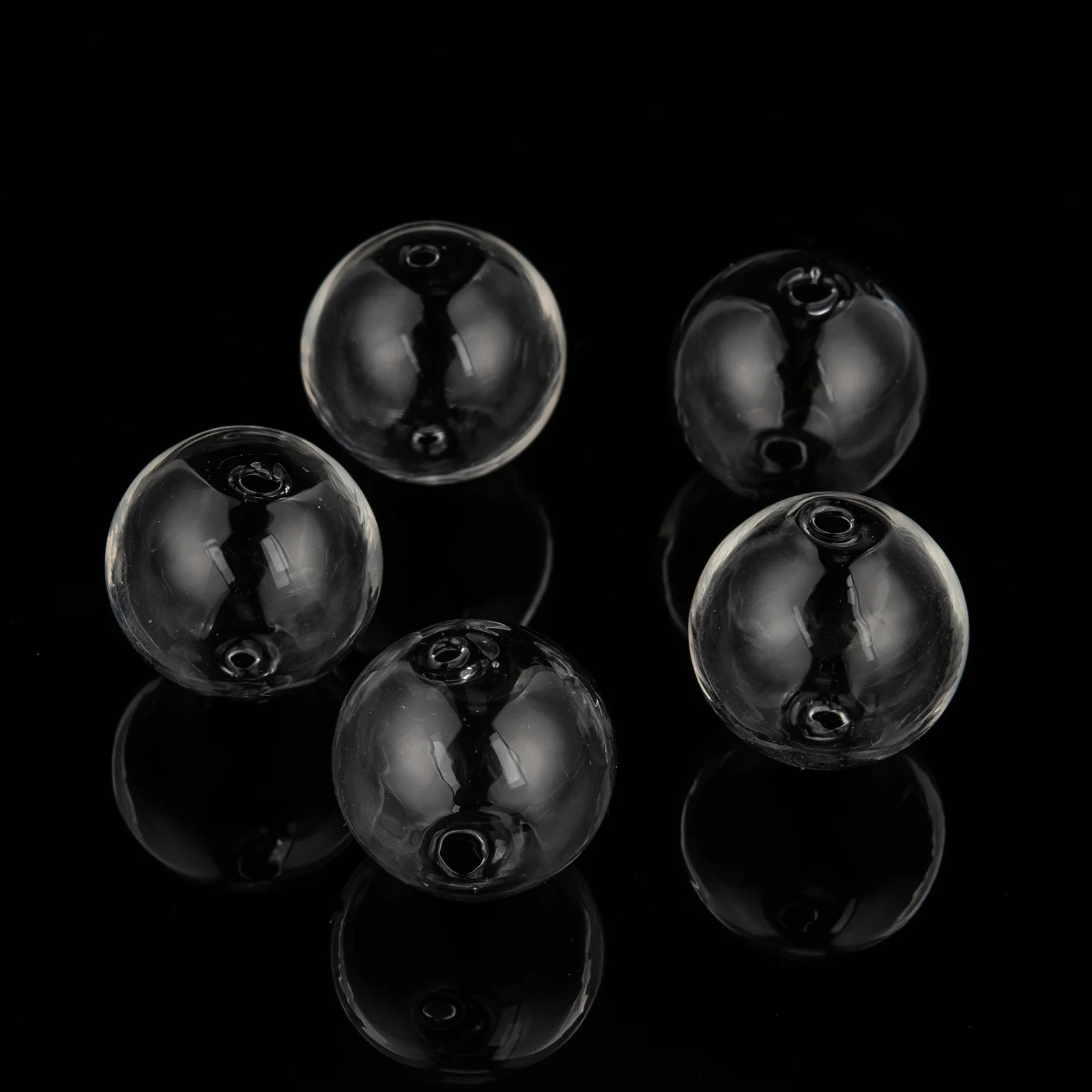 

Kissitty 100Pcs Transparent Clear Round Handmade Blown Glass Globe Beads for DIY Jewelry Making Wholesales Center Drilled 2mm
