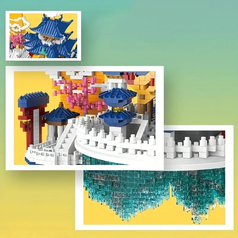 Конструктор из микроэлементов строительные блоки в сцене дворца гуанхан для