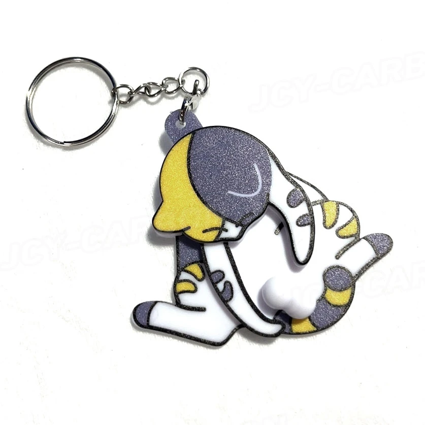 Новый брелок с яйцом и котом, подвеска, милая и забавная вращающаяся акриловая сумка, подвеска, аксессуары