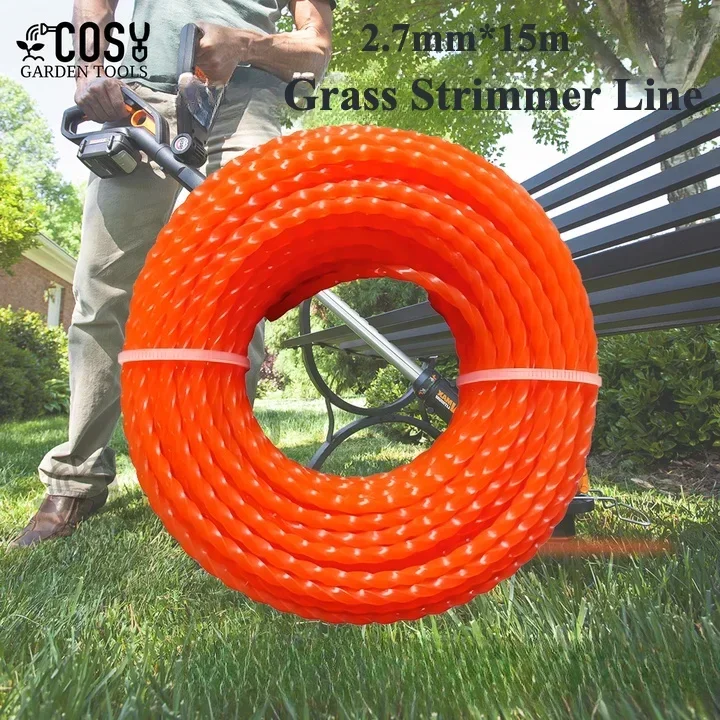 Уютные нейлоновые лезвия для триммера травы 2 7 мм * 15 м износостойкие и