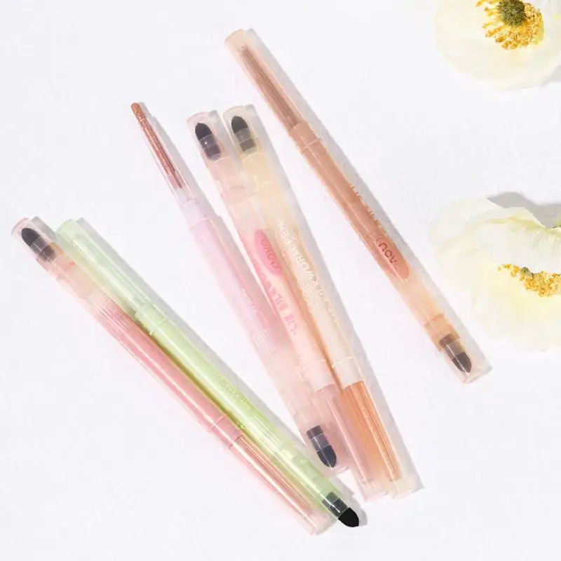 

6 Colors Double Head Makeup Pen Glitter Eyeshadow Pen Sparkling Big Eyes Lying Silkworm Pen Highlighter Pencil Eyes Makeup