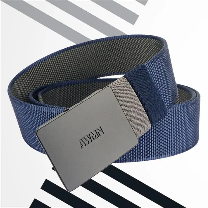 2022 New Double Sided Men's Belt Solid Color Nylon Casual Versatile Canvas Alloy Buckle Simple Cutable Belt for Men Wholesale