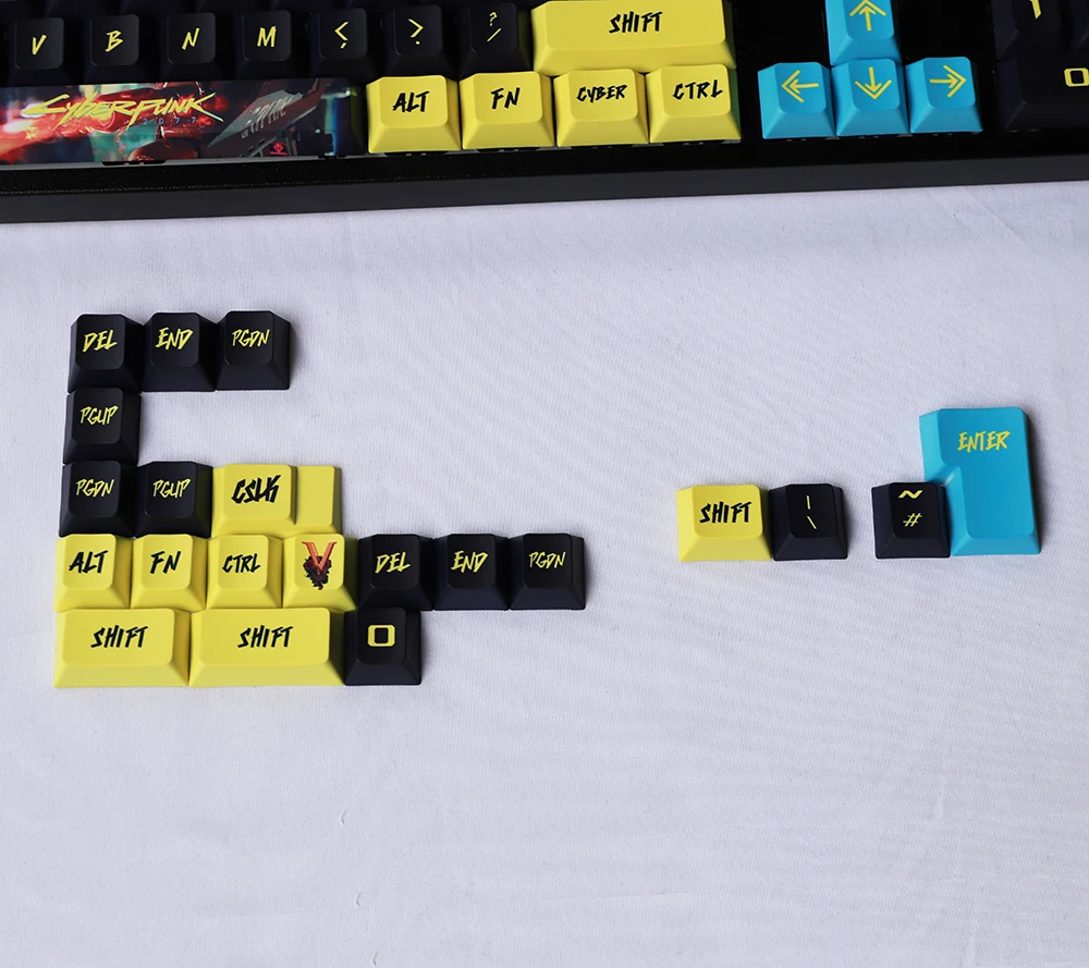 Клавиатуры Cyberpunk Cherry Profile PBT Dyesub для MX переключателей на 61 63 67 68 75 84 87 96 98 100 104 FC980