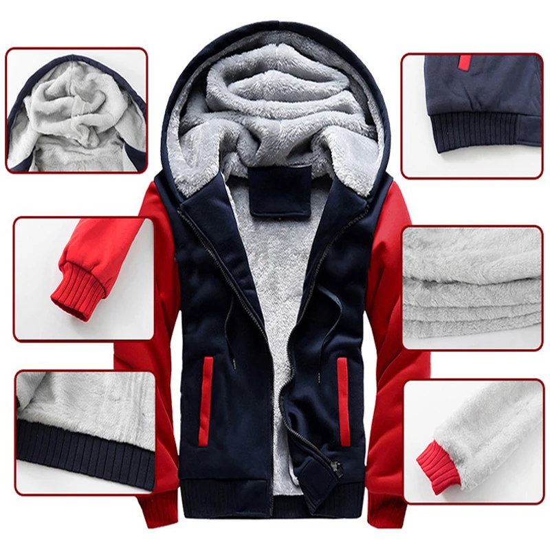 new fashion winter hoodie men loose warm zipper coat ANXIETY GOT ME LIKE mens cotton fleece hoodies jacket tops euro size boys