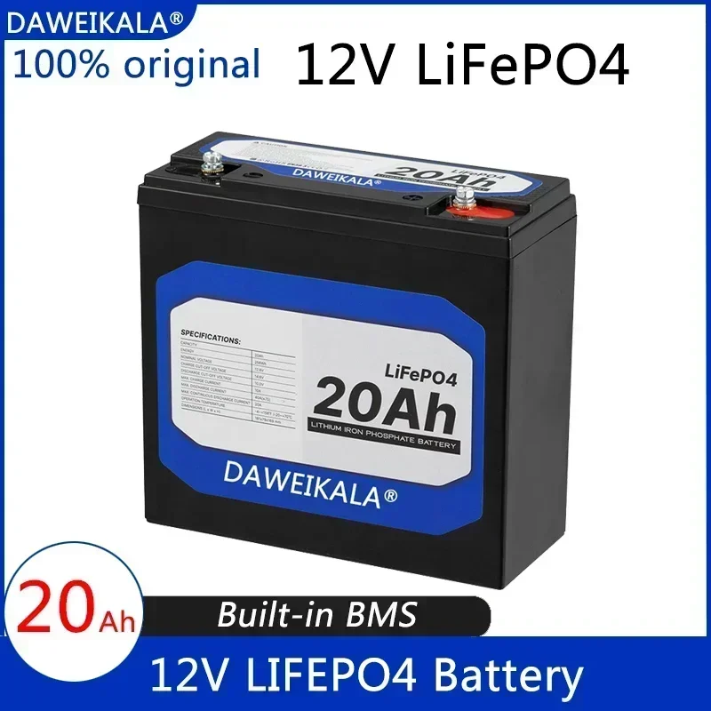 New 12V 20Ah LiFePo4 Battery Lithium Iron Phosphate 24V Rechargeable for Kid Scooters Boat Motor No Tax