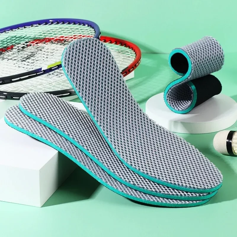 

Breathable Shock Absorption Sweat Insole Mesh Deodorant Breathable Cushion Running Insole Men and Women Orthopedic Insole