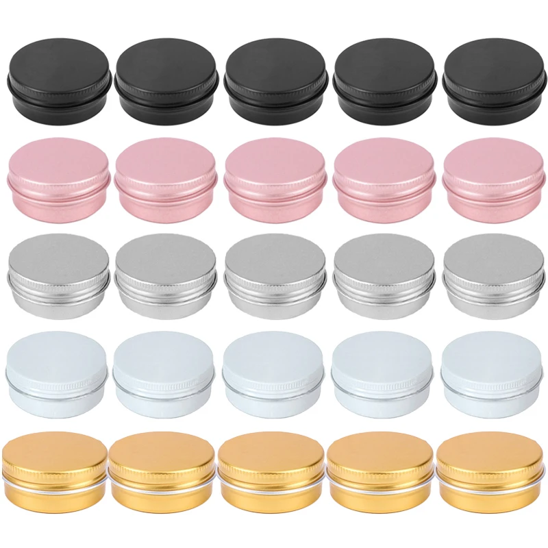 

10Pcs Candle Jar Empty Aluminium Box Lip Balm Tin Cosmetic Container With Lid Nail Tea Cans Storage Organizer Travel Accessories