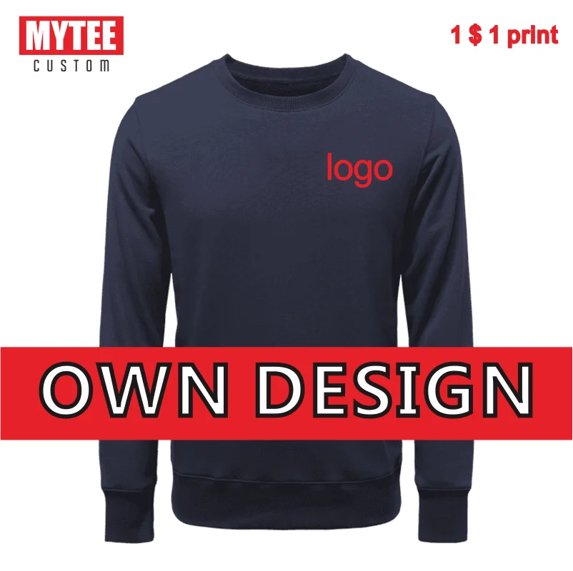 MYTEE Spring And Autumn New Men's Fashion Brand Sweater Group Logo Custom Embroidery Printing Classic Solid Color Sweatshirt Top