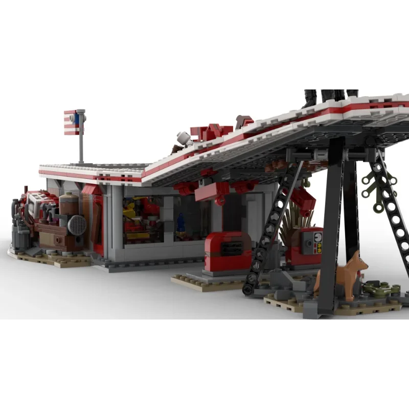 NEW1285PCS Город Лидер продаж Street View Moc Fallout 4 Red Rocket Truck Stop DIY креативные идеи Детские