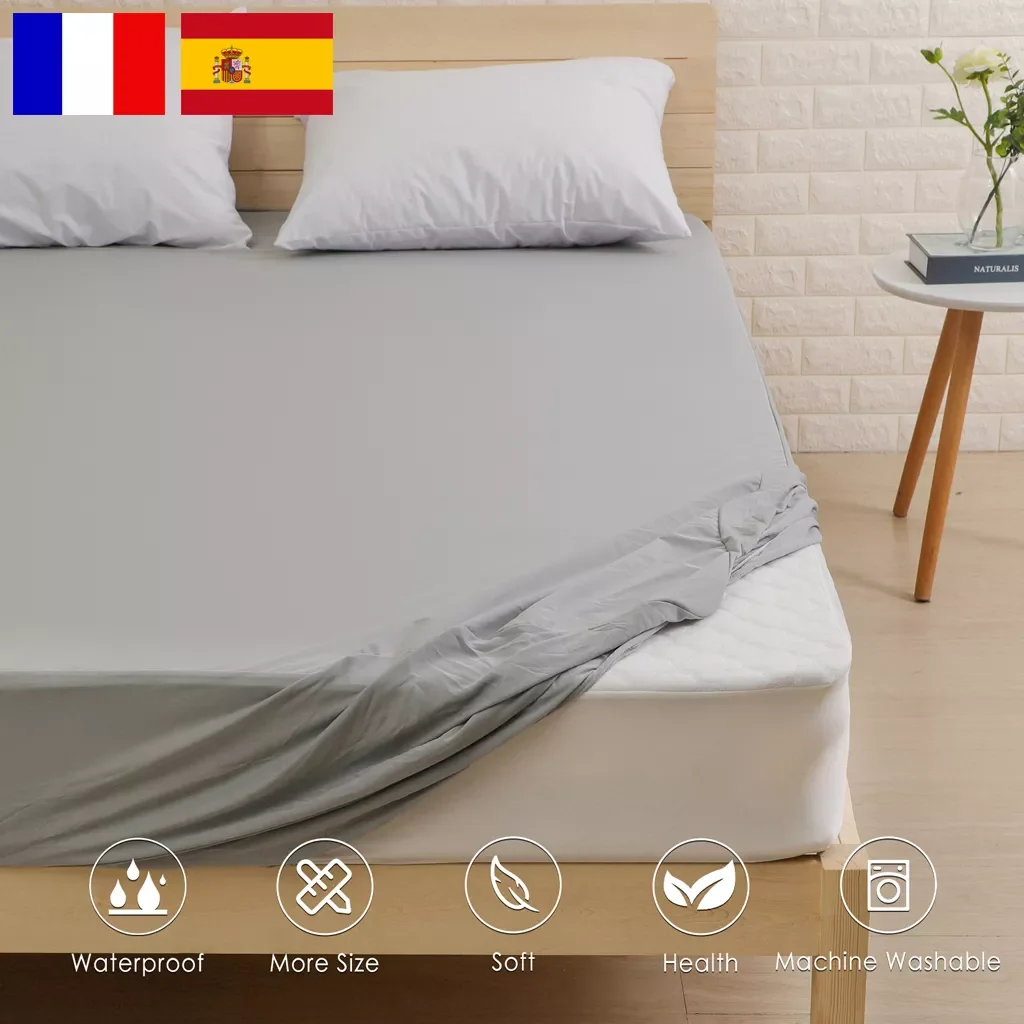 

Waterproof Bed Cover Smooth Microfiber Mattress Protector Waterproof Fitted Sheet Anti-mite Mattress Pad sabanas cama 150
