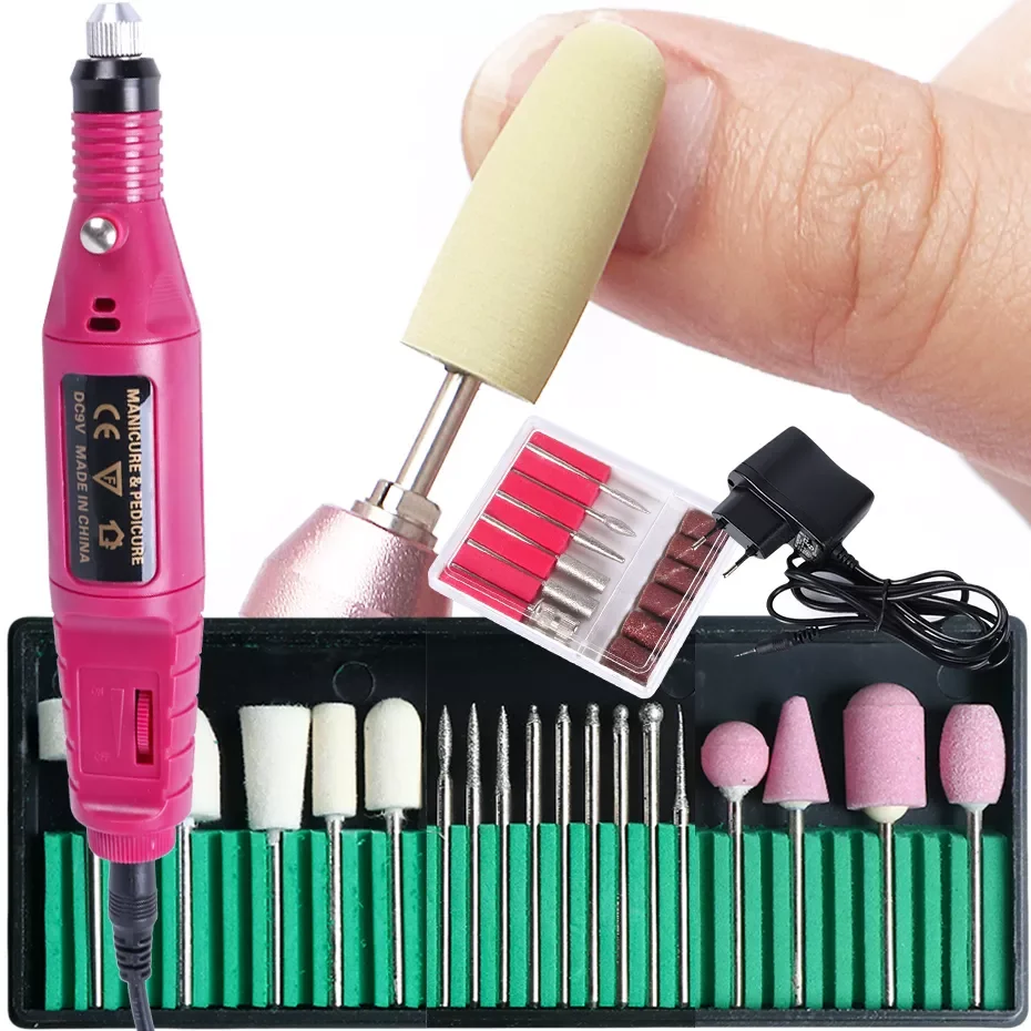 

Wool Quartz Diamond Nails Drill Set Manicure Machine Pedicure Electric Nail Sander Cutters Manicure Nail Polisher LEHBS-011P-1