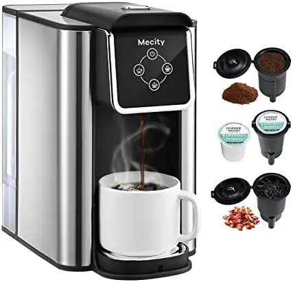 

Maker 3-in-1 Single Serve Ground Brewer/ Machine, For K-Cup Capsule Pod, Loose Tea maker, 6 to 10 Ounce Cup, Removable 50 Oz