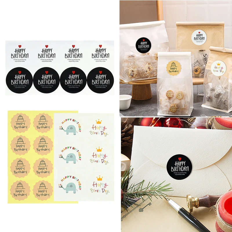 

5/10Sheets Happy Birthday Sticker Seal Sticker Adhesive Stickers DIY Children's Birthday Party Gift Greeting Card Label Stickers