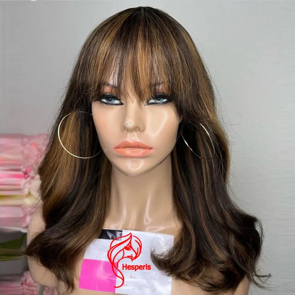 Hesperis короткая блондинка хайлайтер полный парик машинная работа Боб волна