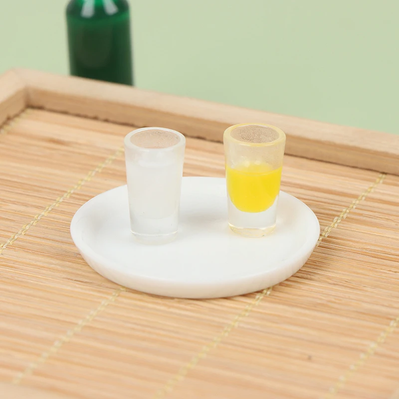 

3 шт. 1/12 миниатюрная тарелка для молока и сока для кукольного домика, кухонные аксессуары для украшения еды, игрушки в подарок