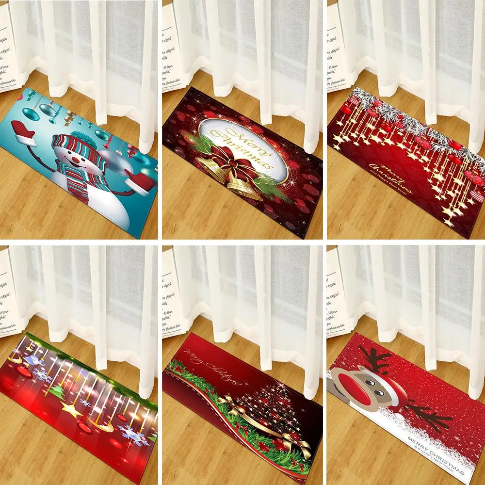 Christmas Kitchen Sofa Carpet Door Mat Strip Floor Mat