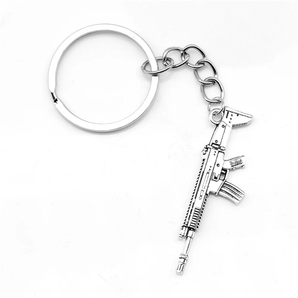 

1pcs Antique Silver Color 15x45mm Gun Keychain Handmade Jewerly Diy