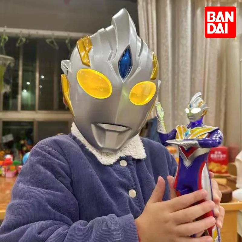 

Anime Ultraman Headgear Tediga Helmet Glowing Mask Halloween Performance Cos Super-man Simulation Mask Touch Switch Adult Toy