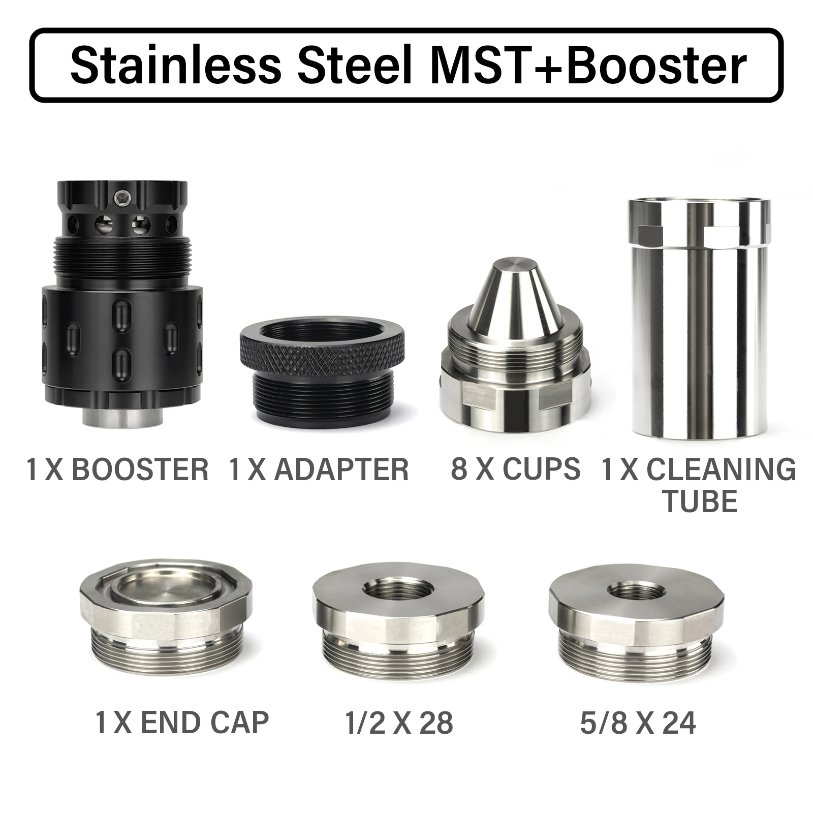 

Stainless Steel 7"L 1.5"OD Dodecagonal 5/8x24+1/2x28 Modular Solvent Filter 1.375x24 MST+1/2x28,.578x28,9/16x24,13.5x1LH Booster