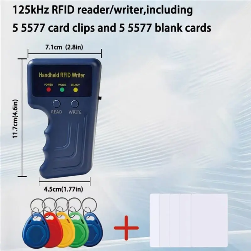 Фото HID AWID 125Khz RFID-ридер-копир, портативный, с 5 брелоками T5577 и 5 белыми картами - [NICEMAN-NJ] №4