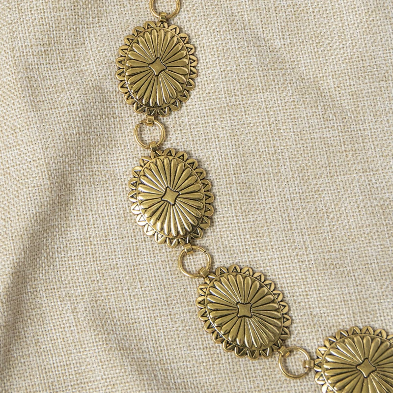 Женская винтажная цепочка с геометрическим рисунком