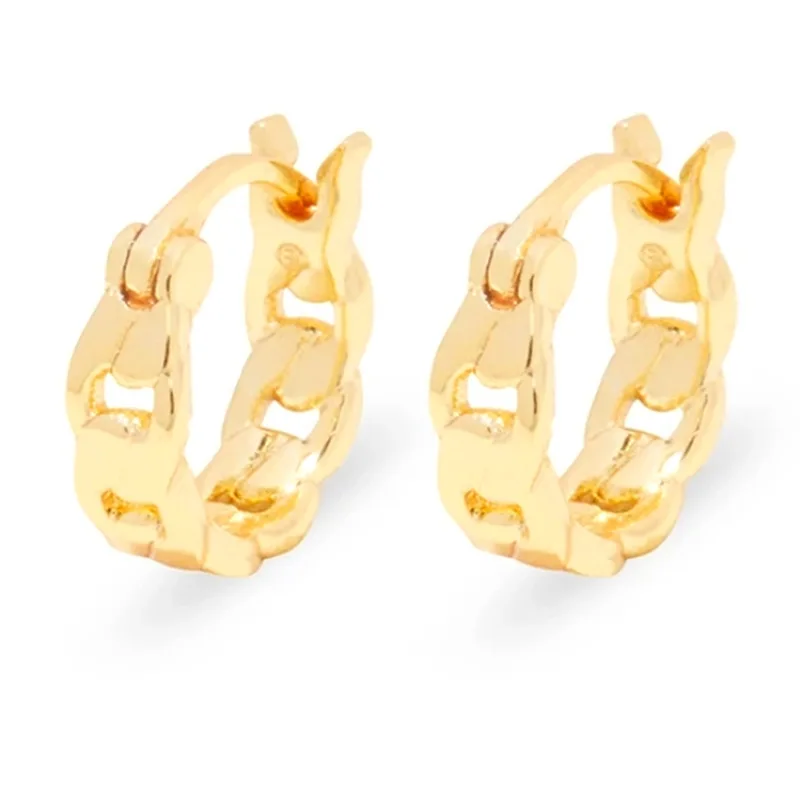 

Fashion Geometric Round Circle Hoop Earrings Temperament Retro Niche Design Chain Hollow Earrings for Women Jewelry