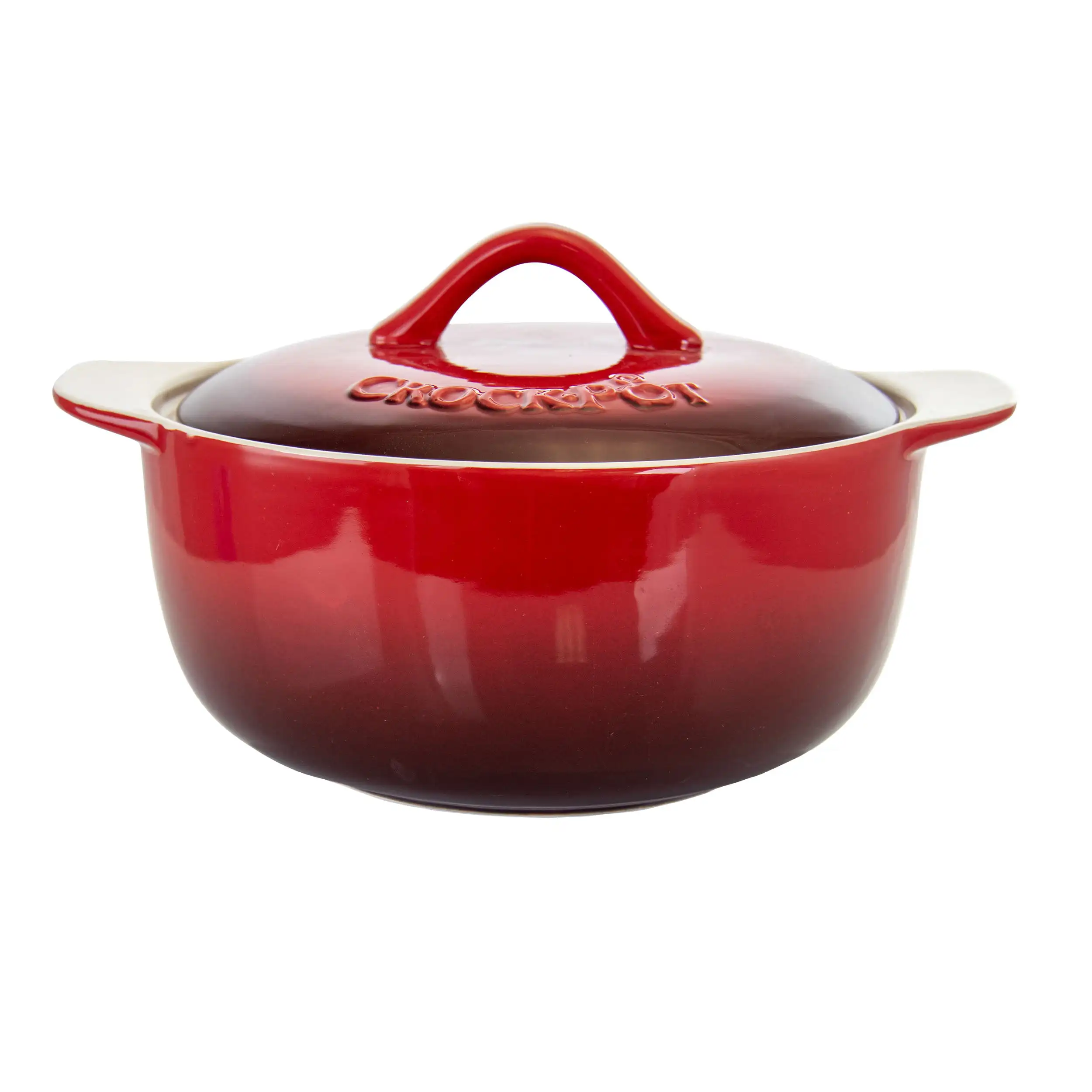 

Artistan 2.3 Quart Round Stoneware Casserole with Lid in Red
