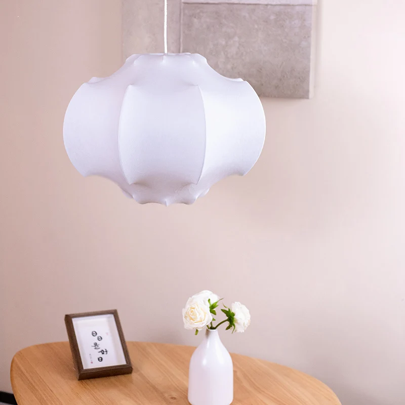 Шелковый подвесной светильник в японском стиле ваби-саби гостиная спальня