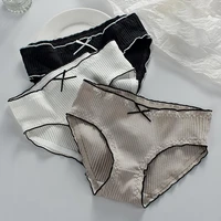 1pc seamless cotton panties for women soft briefs sexy intimates bow girl underwear female underpants cute panties