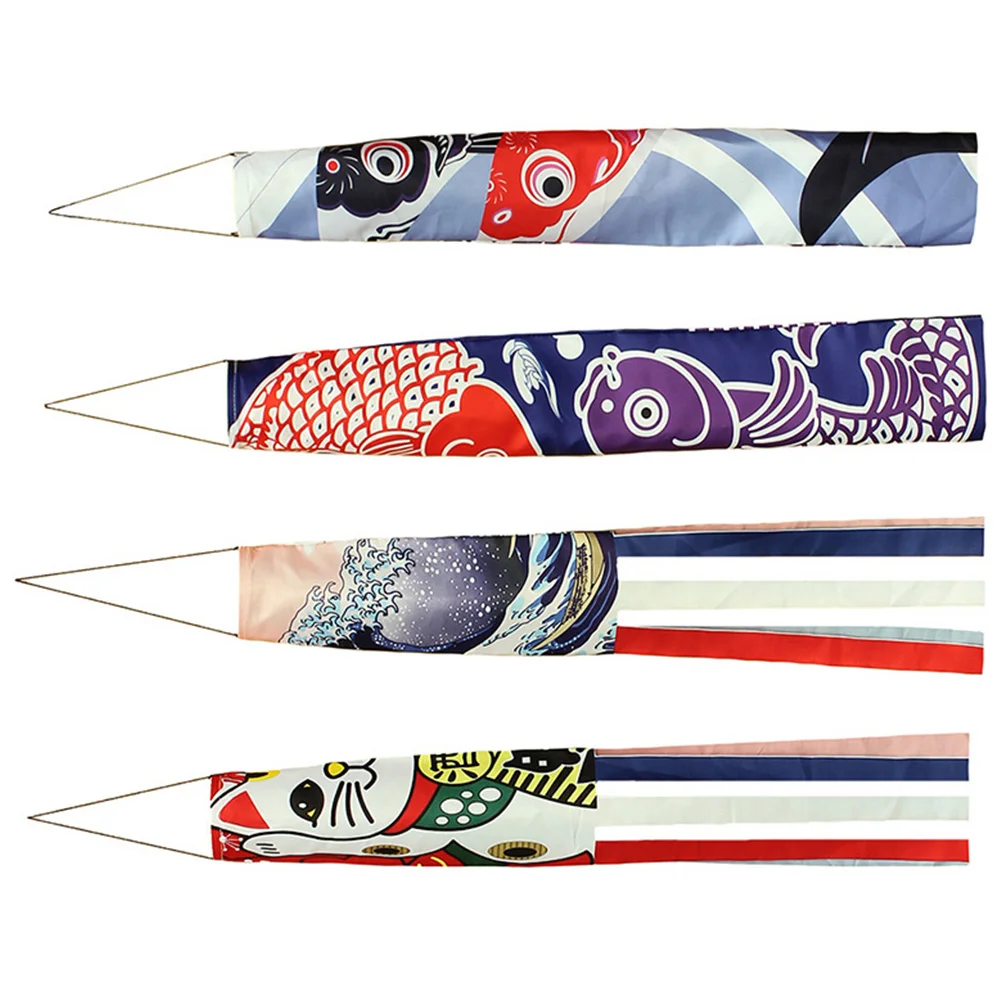 

Windsock Flagjapanese Hanging Wind Streamer Carp Garden Koinobori Decorative Flags Decor Outdoor Direction Windsocks Lucky Cat