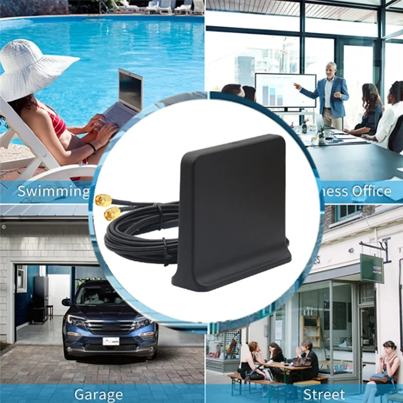 Boost сигнала 5G 4G LTE 3G GSM Mimo Aerial High Gain 12Dbi 600-6000 МГц Внешняя Omni Wi-Fi антенна (черная с