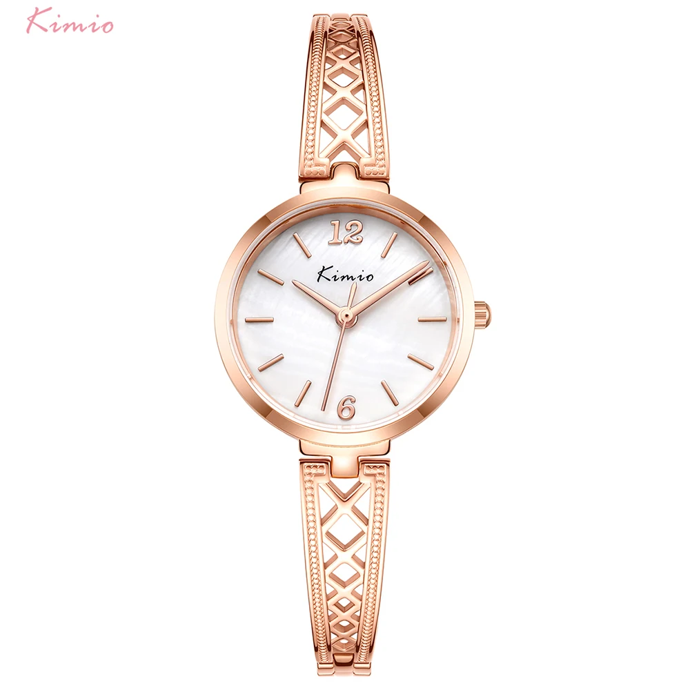 

Kimio Women Quartz Wristwatch Stainless Steel Bracelet Watch Luxury Hollow Waterproof Watch Ladies Dress Watches Relogio Femino