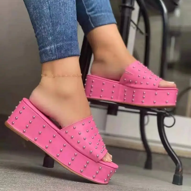 

Женские тапочки на толстой подошве, Нескользящие Удобные Пляжные шлепанцы для улицы, модель 1 на лето, 2022