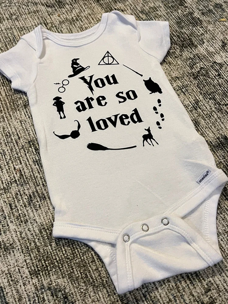 

You are so Loved Onesie fall autumn Wizard baby shower birthday first 1st 2nd happy Halloween costume eve party decoration gift