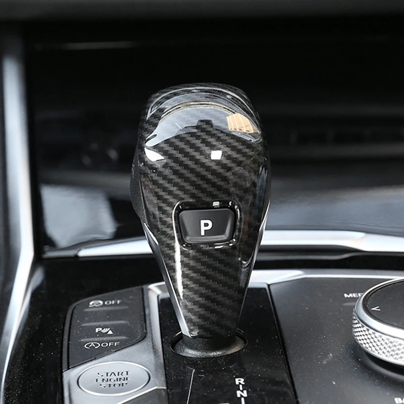 

ABS Carbon Fiber Texture Car Gear Head Lever Shift Knob Cover Gear Shift Handle Trim For BMW New 3 Series G20 G28 2020 2021