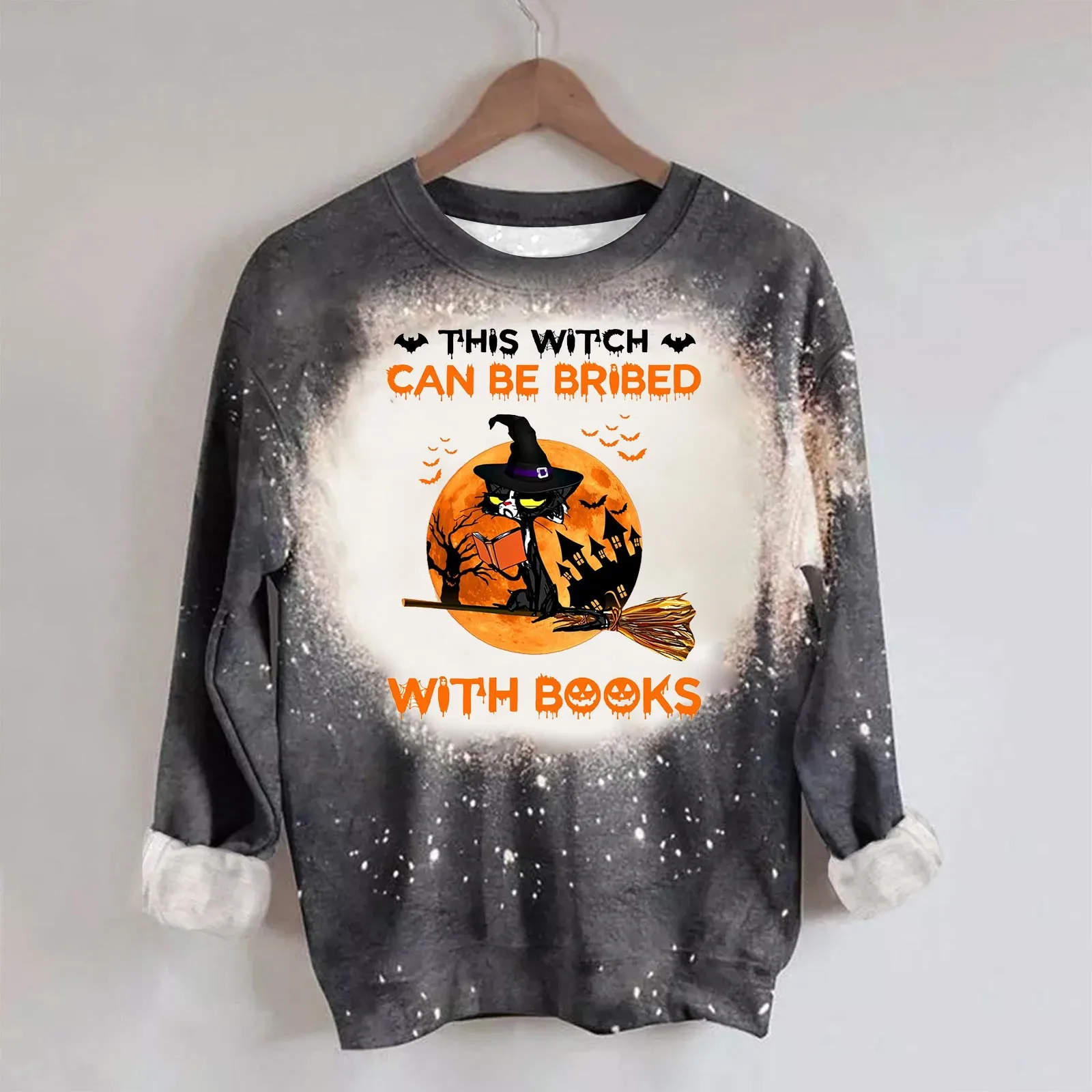

Womens Halloween Print Hoodies Sweatshirt Casual Fall Long Sleeve Sweatshirt Button Down Top Woman Fashion Sweater Women Casual
