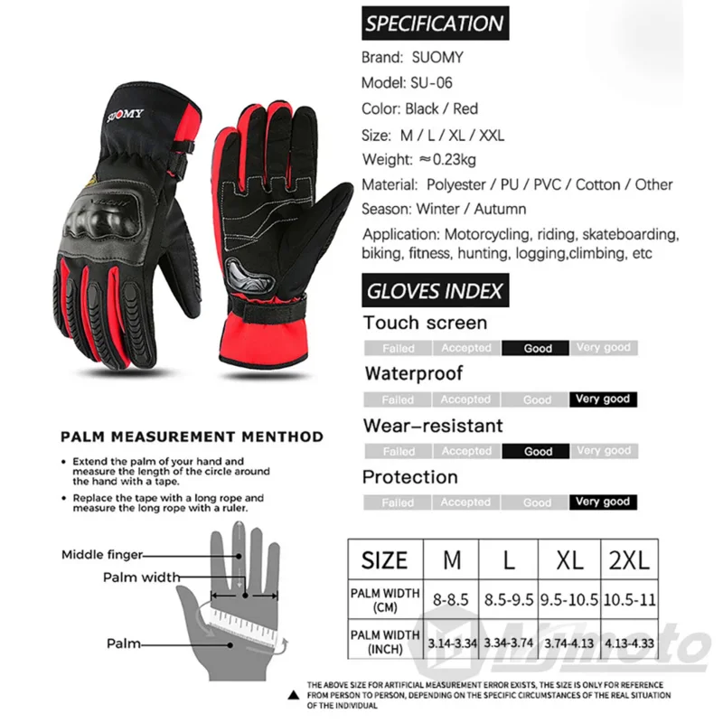 SUOMY мотоциклетные перчатки зимние непромокаемые ветрозащитные для мотокросса