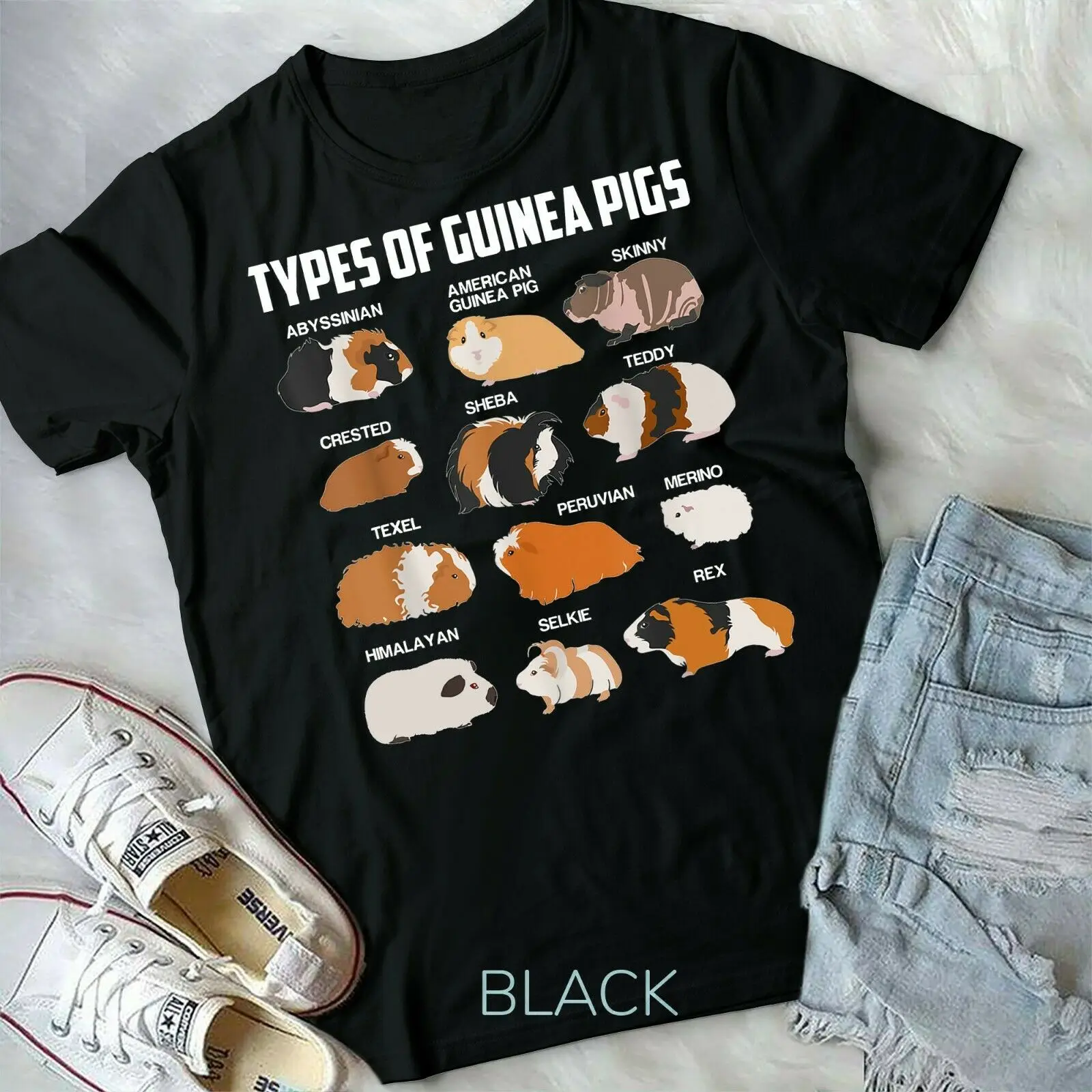 

Types Of Guinea Pigs Owner Cool Animal Gift - Form T-Shirt