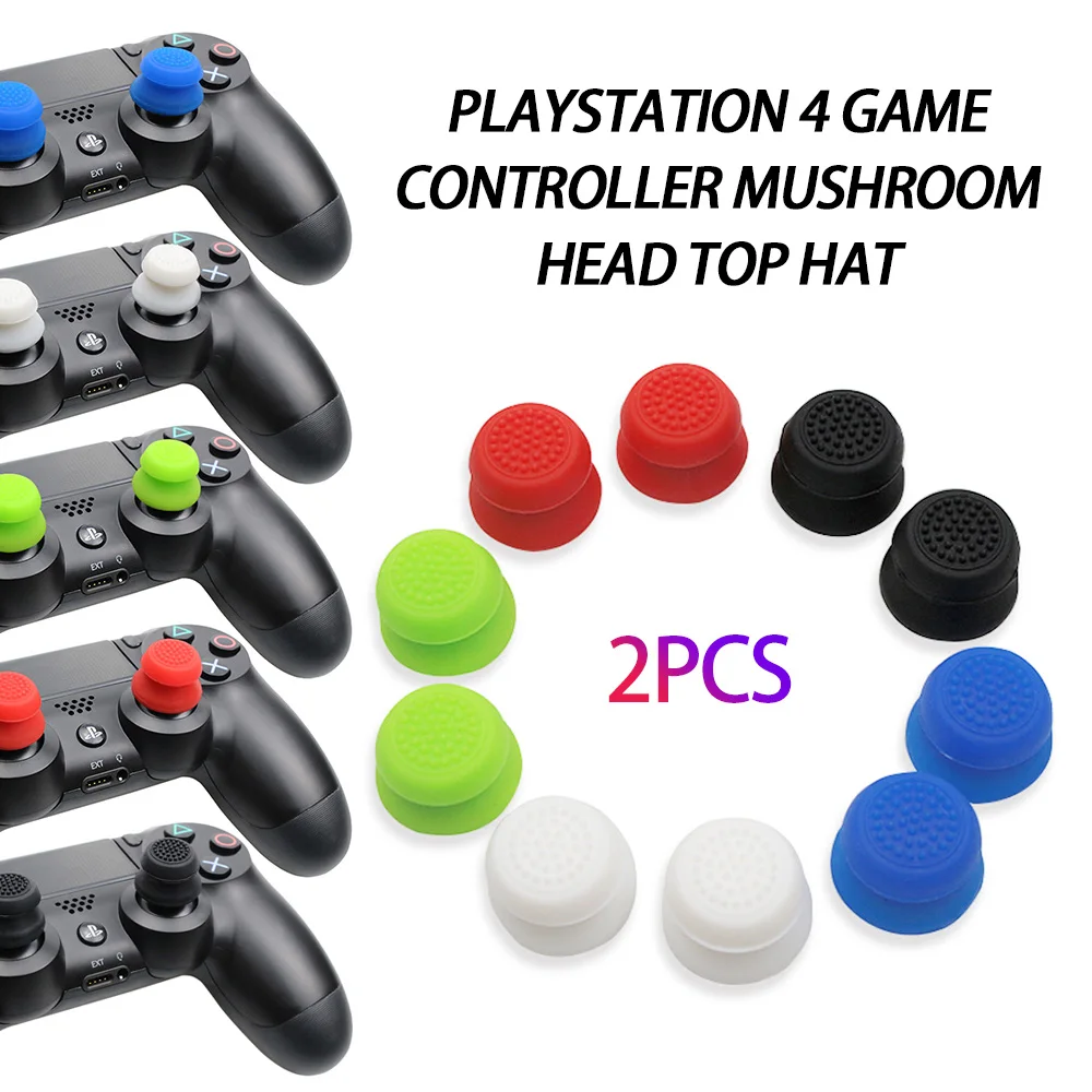 New 2 pcs Silicone Analog Thumb Grip Thumbstick Extra Cover High Enhancements For Dualshock 4 PS4 Pro Slim Controller