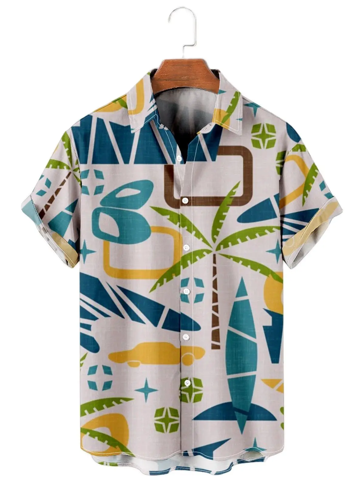 

Fashion New 3d Hawaiian Shirts for Men Lapel Single Button Short Sleeve Street Men's Shirt Oversized Shirt Women Beach Top Male