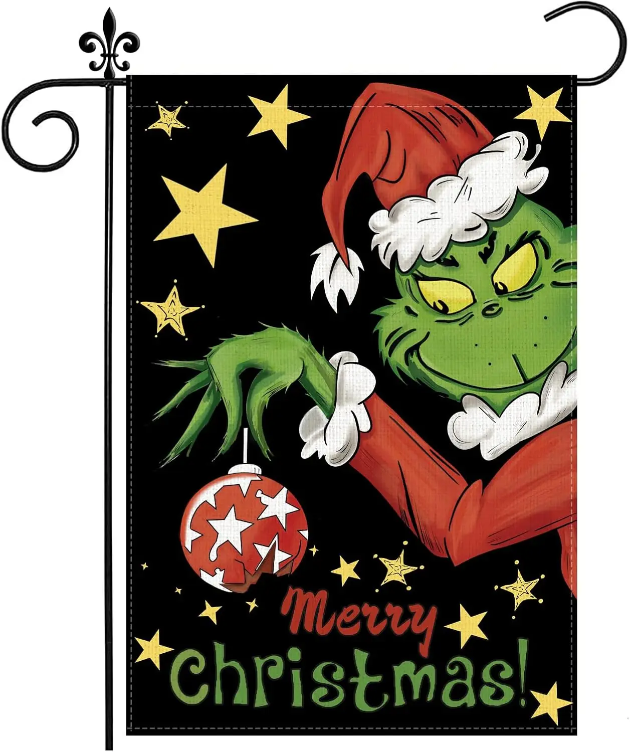 Рождественский садовый флаг двор из мешковины для рождественских уличных