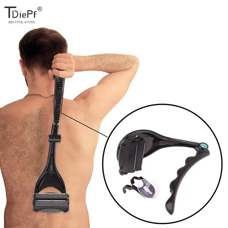 

Безопасный мужской складной бритвенный нож с длинной ручкой, бритва для тела, триммер для волос на спине, на ногах, на спине, бритва, эпилятор, инструмент для удаления волос