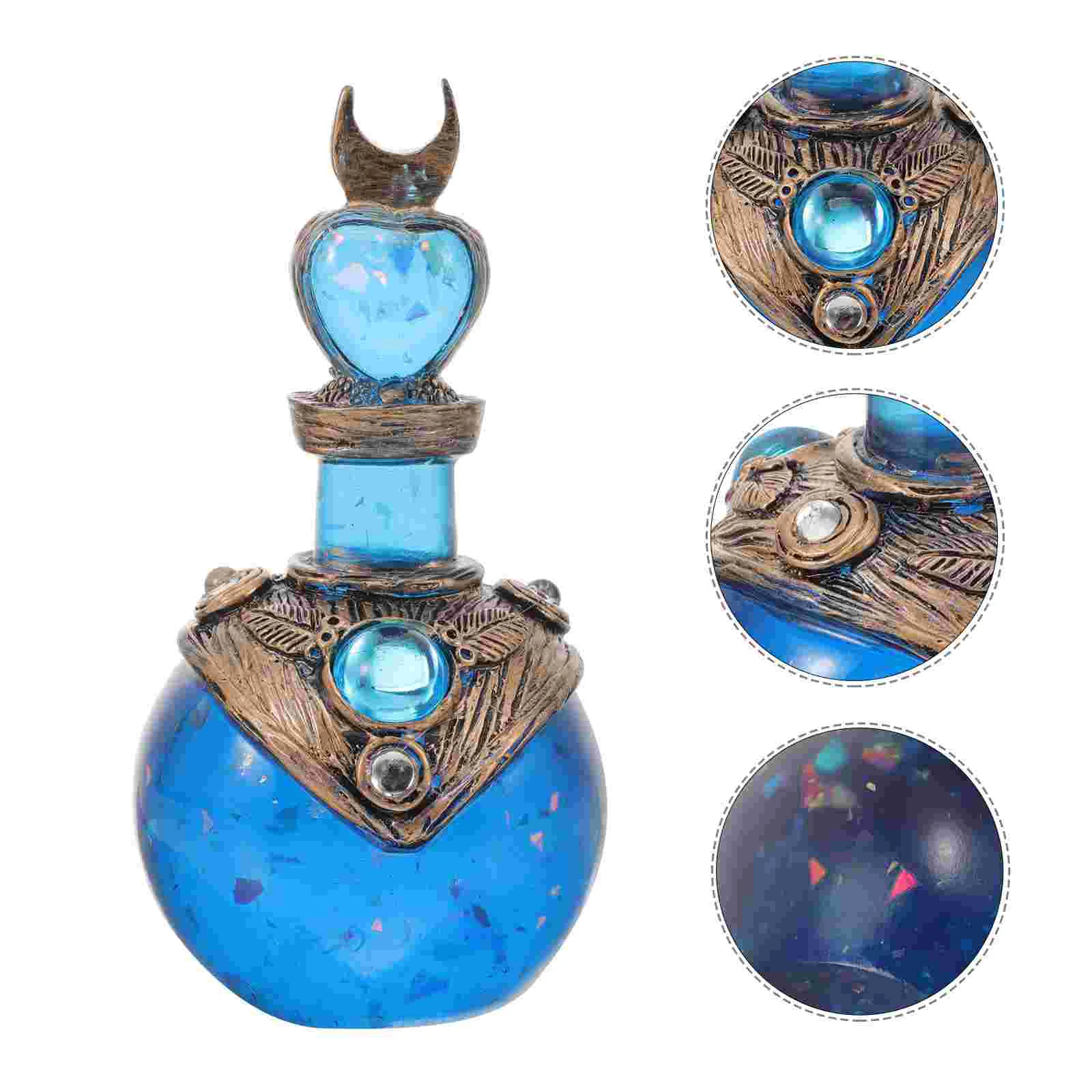 

Table Decor Resin Bottle Ornament Craft Mermaid Statue Moon Figurine Office