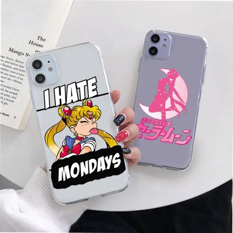 

Sailor Moon Tsukino Usagi Phone Case For iphone 13 12 11Pro Mini XS Max 8 7 Plus X SE 2020 XR Clear Silicone Soft cover