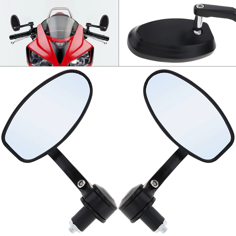 Купи 2pcs 22mm Modified Aluminum Universal Motorcycle Rearview Mirror Side Mirrors End Bar Mirror for Motorcycle Motorbike за 1,421 рублей в магазине AliExpress