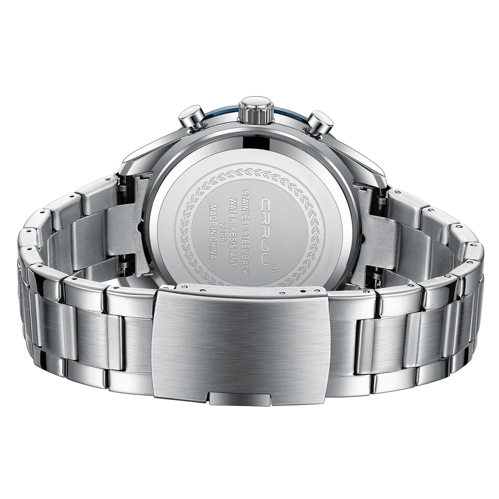 Лучший бренд класса люкс CRRJU 2022 100% оригинальные модные часы для мужчин