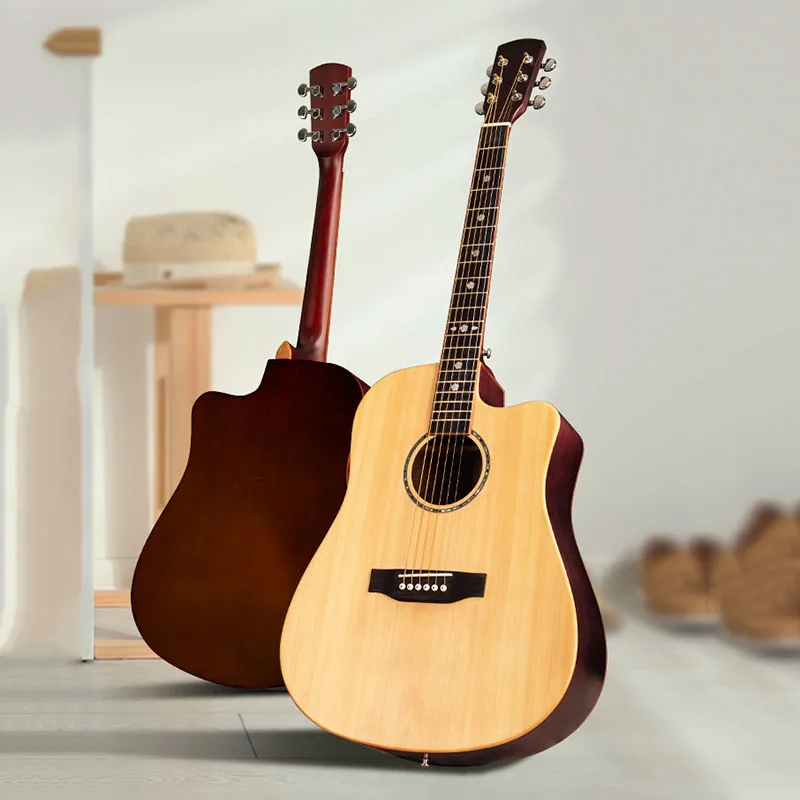 

Folk Jazz Acoustic Guitar Professional Large Beginner Country Travel Guitar Knob Wood Veneer Kit De Guitarra Music Equipment