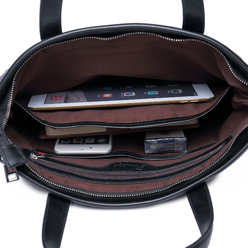 Fashion Men's High Quality Pu Leather New Leisure Handbags Lightweight Briefcase Business Computer Bags Thin File Bags