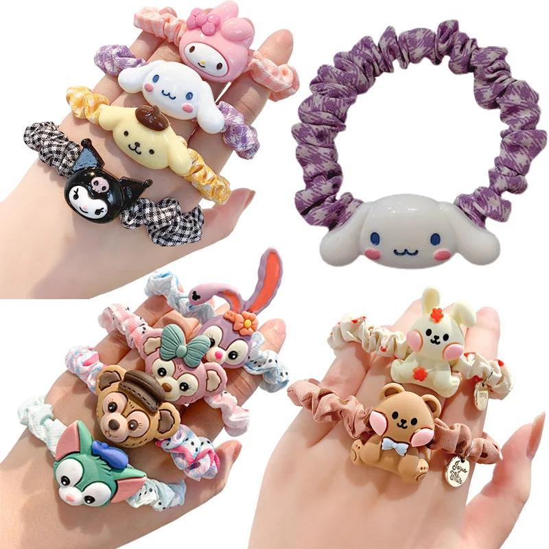 

Anime Sanrio Kawaii hello Kitty Head rope Kuromi My Melody Cinnamoroll Plushie Dolls Cartoon Cute Birthday Toy For Girl